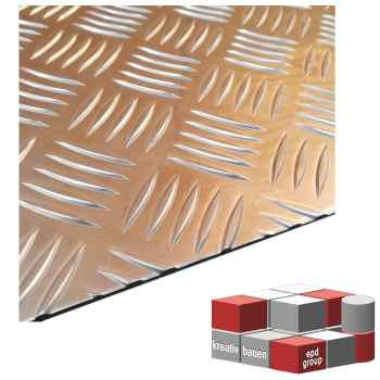 Alu Riffelblech, Warzenblech, Quintett Blech rutschhemmend 2,5/4 bis 5/6,5 mm